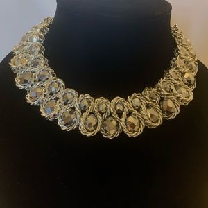 Silver Tone AB Glass Necklace